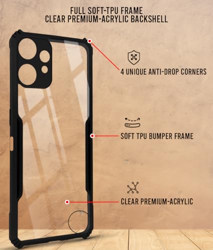 Image of Jkobi Back Cover Case for Nothing CMF Phone 2 Pro (Shockproof with Polycarbonate Clear Panel | Professional Black)