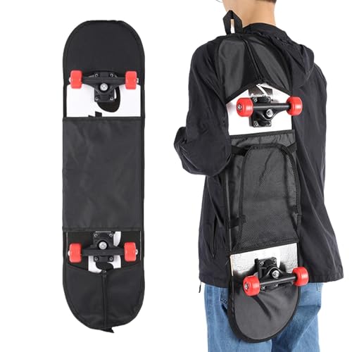 Genérico Mochila De Skateboard | Impermeable con Correa Ajustable - Mochila de Oxford 600D para Skateboard con Bolsillo de Malla,para Jóvenes y Adultos, para Uso Diario, Aire, Patinaje y Viajes