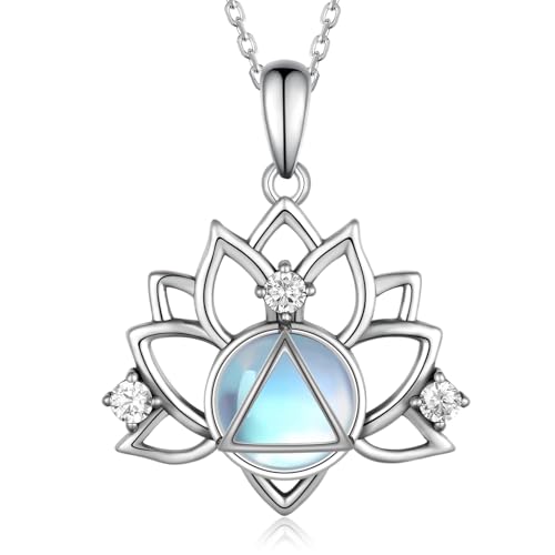 Sobriety Necklace Sterling Silver AA Necklace NA Necklace Recovery Symbol Necklace Lotus Sobriety Gift for Women