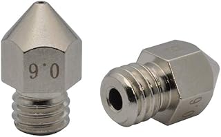 POLISI3D 2pcs MK8 Plated Wear Resistant Brass Nozzle 0.6mm Compatible with 1.75mm Makerbot MK8 extruder, Creality CR10, Ender 3 Pro Tevo Tornado 3D Printer (2X 0.6mm)