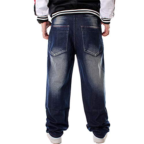 LUOBANIU Men's Y2K Hip Hop Style Baggy Jeans Denim Loose Fit Vintage Embroidered Dance Skateboard Pants 6002 382