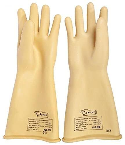 STYLERA 11 KV Electrical Insulating Shock Proof Safety Rubber Hand Gloves, 35 cm Length, (Set of 1 Pair, Beige) (B0DFTLXRFW) Amazon Price History, Amazon Price Tracker