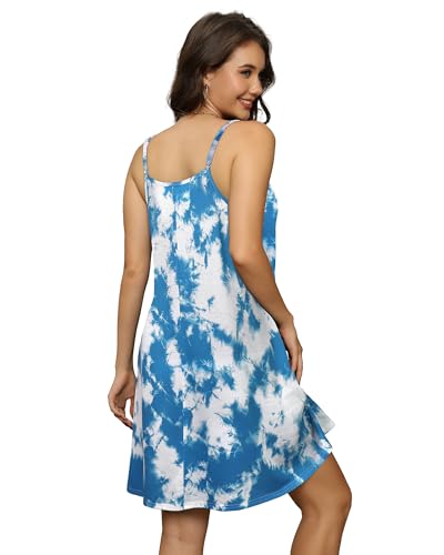 Image of elescat Womens Summer Dresses Spaghetti Strap V Neck Casual Sleeveless Sundress Beach Cover Ups with Pockets 2026