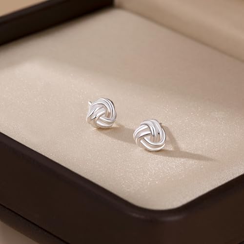 SLUYNZ Solid 925 Sterling Silver Love Knot Earrings Stud for Women Teens Minimalist Stud Earrings Post4