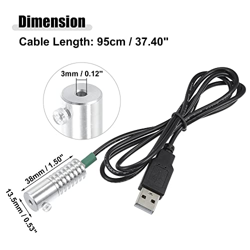ACROPIX 3mm 0.12" 2W LED Luz de Alumino Iluminador Verde USB para Auto miniatura 5