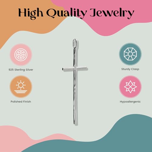 FashionJunkie4Life Sterling Silver Cross Necklace for Men and Women3