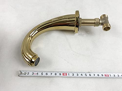 Mitigeur lavabo JCAKES en laiton plaqué or résistant au calcaire avec cristal - 5