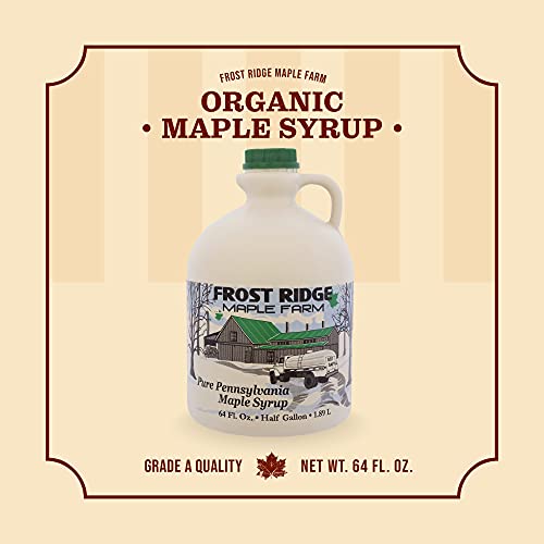 Frost Ridge Maple Farm Organic Maple Syrup, Grade A, 64 Fl Oz, Medium Amber Rich #TOP1