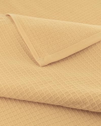 Image of Casa Copenhagen, Egyptian Cotton - Waffle Terry Towel 4 Piece 100% Cotton Large Bath Towel Set - Beige