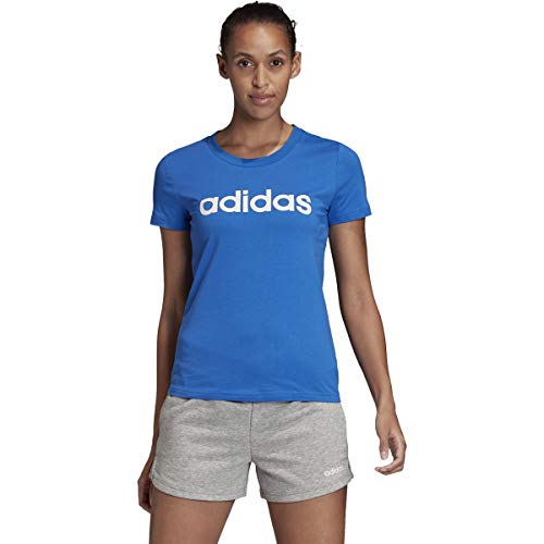adidas Originals Womens Trefoil T-Shirt (Small, Blue/White)