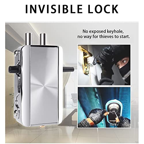 Remote Door Lock, Electronic Intelligent Door Lock Smart Wireless Deadbolt Anti-Theft Remote Control Door Lock, Zinc Alloy Stainless Steel Security Door Locks With 4 Remote Control #TOP6