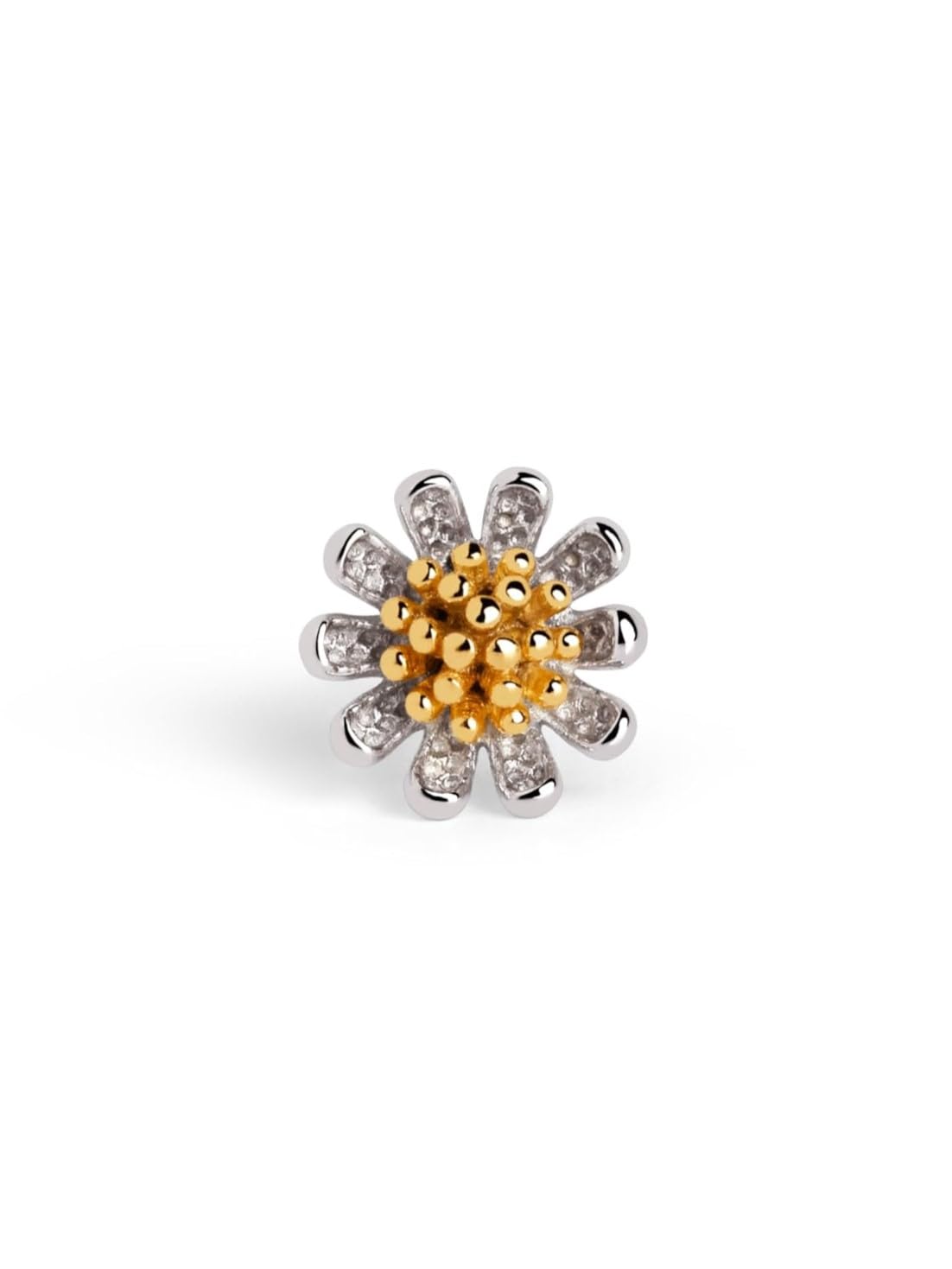 Orecchino Singolo Singularu Margarita: Fiore In Argento 925 Placcato Oro 18kt E Rodio, Chiusura A Vite