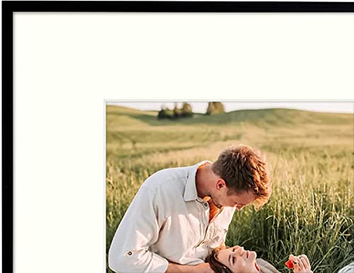 Auear, 12X12 Aluminum Metal Wall Mounting Photo Frame With Ivory Mat For 8X8 Pictures Includes Sawtooth Hangers, Spring Clips Real Glass (Black, 2-Pack) #TOP4