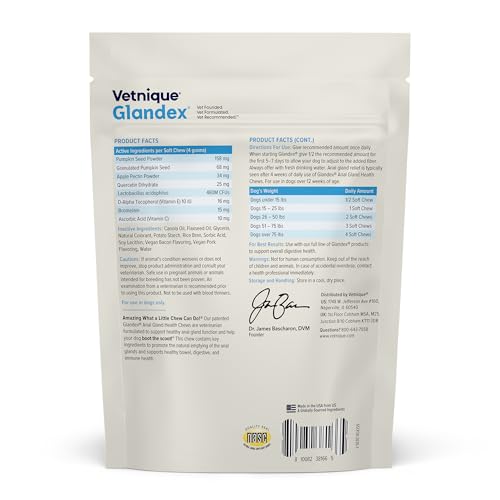 image for Vetnique Labs Glandex Anal Gland Soft Chew Treats with Pumpkin for Dog
