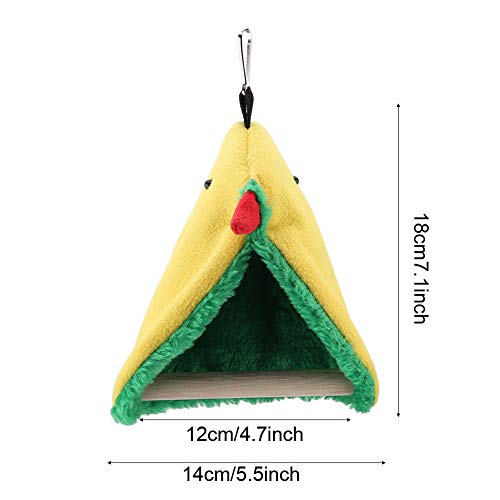 Image of Bird Hammock Bird hut for cage Warm Bird Bed Triangle Plush Hammock Cage Hanging Bird Tent 4.7inch*7.1inch Bird Bed for cage for Birds Parrots Nests
