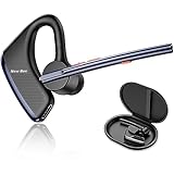 Bluetooth Headset New bee 24Hrs Talktime CVC8.0 Dual Mic Noise Cancelling Bluetooth Earpiece V5.2 Wireless Headset for Cell Phone/iPhone/Android/Driver/Business/Office(Blue)