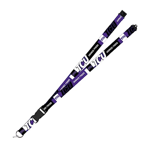 Rico Industries NCAA TCU Horned Frogs - TCU 19" x 1" Premium Unisex-Adult Safety Breakaway Lanyard - Flash