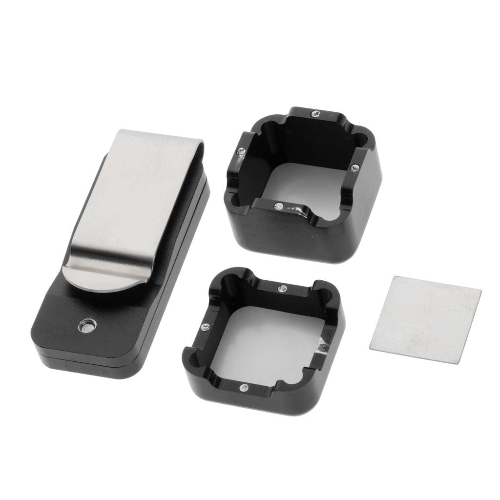 Bilard Cue Chalk Case Holder kreda nośnik metalowe pudełko z klipsem czarny