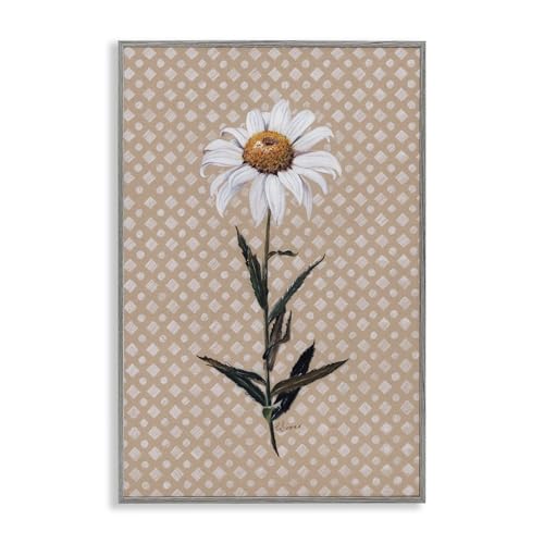 Giclée de marguerite cadre gris Stupell pour décorer un mur vide salon