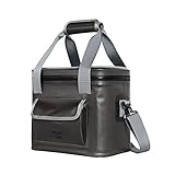 MIER Waterproof Soft Sided Cooler Insulated Lunch Box for Men Women Leakproof 8 Soft Cooler Bag for Work Travel Beach Camping Fishing Hiking Kayak (8Can, Gray)