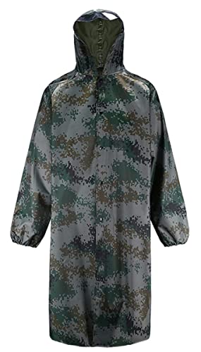 yukirtiq Hombres Chubasquero Impermeable Largo Reutilizable Gabardinas con Capucha y Mangas con Cinta Reflectante Poncho Resistente ara La Lluvia Portátil Cover