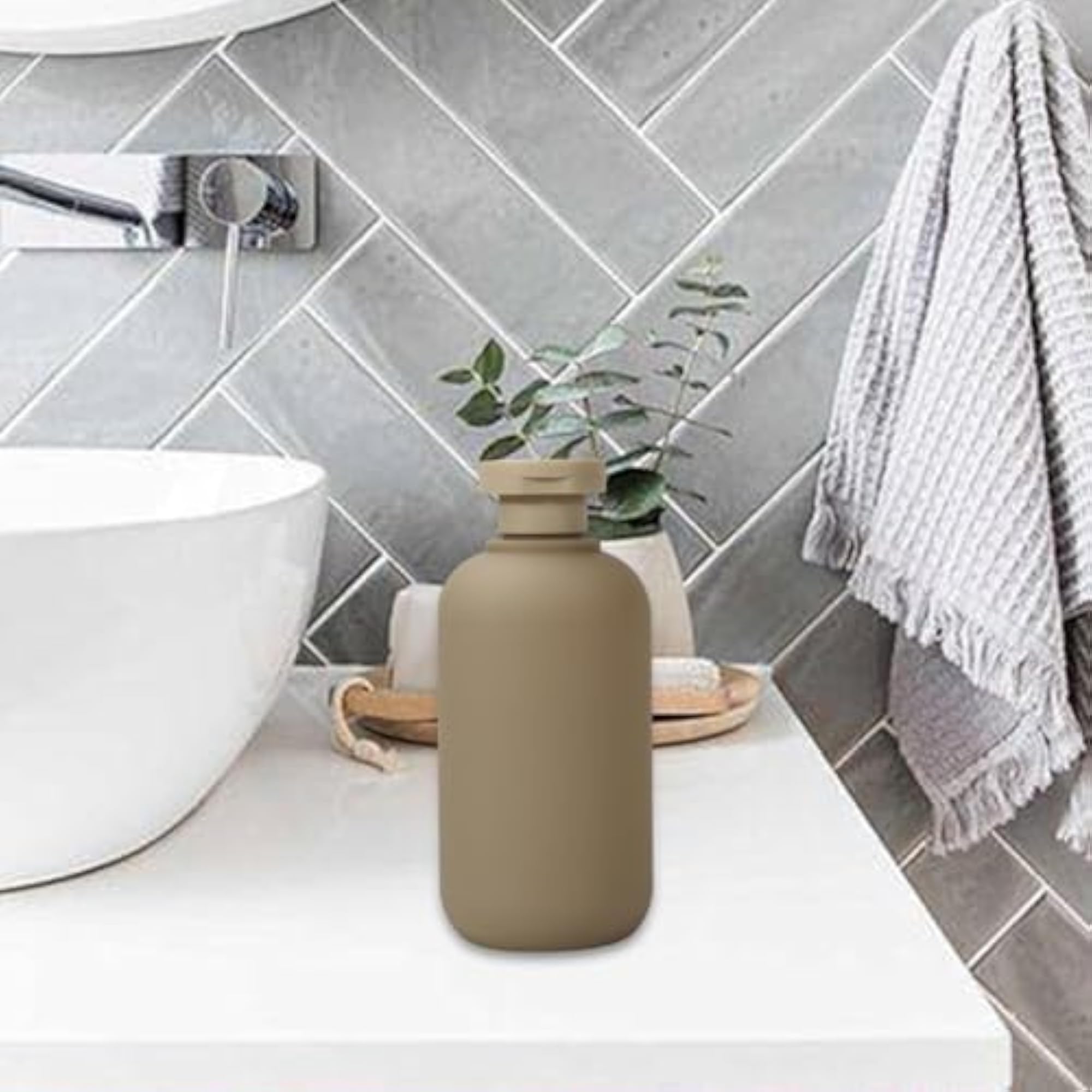 Cosmetic Makeup Packing Storage Holder Container Squeeze Bottle Gray 300ml