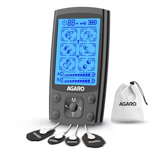 AGARO Dual Channel TENS Massager TM2421 24 Modes, 20 Intensity Levels, Rechargeable, Muscle/Nerve Stimulator for Muscle Relief Therapy, Physiotherapy 