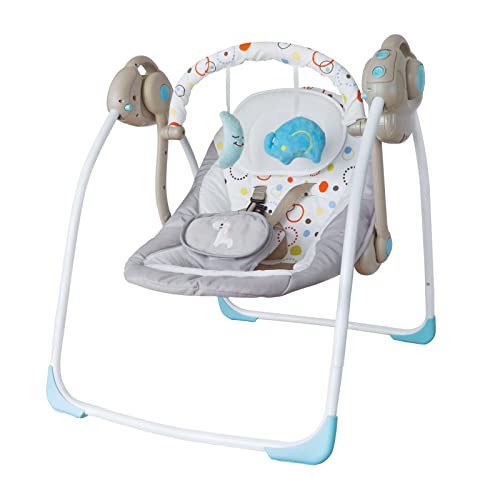Image of Baby Swings for Infants to Toddler, Electric Baby Swings for Newborn, Baby Swing with Intelligent Music Vibration Box, Portable Baby Swing Load Resistance: 6-25 lb, Applicable Object: 0-9 Months