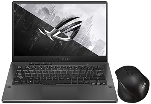 Image of ASUS ROG Zephyrus G14, 14-inch (35.56 cms) WQHD 120Hz, AMD Ryzen 9 5900HS, RTX 3050 Ti 4GB Graphics, Gaming Laptop, GA401QE-K2166TS MW203 Wireless Silent Mouse (Black)