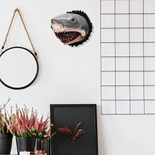 Shark Head Decoration - 3D Wall Mount Decor,Creative Shark Head Resin Sculpture Decor For Entrance, Living Room #TOP6