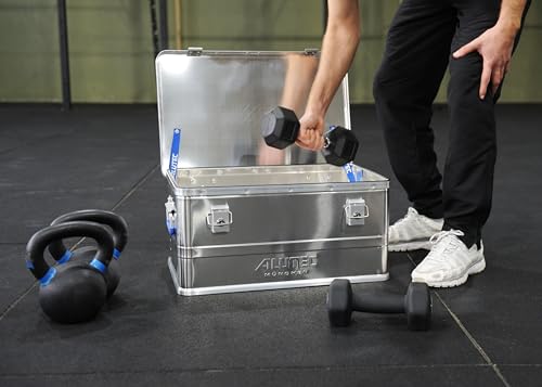 ALUTEC MÜNCHEN Aluminiumbox Classic 93 (Inhalt 93 ltr., Innenmaße (LxBxH) 750 X 350 X 355 mm/Außenmaße (LxBxH) 775 X 385 X 375 mm, Aufbewahrungsbox, Alubox) 11093