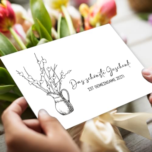 Das schönste Geschenk ist gemeinsame Zeit - Gutschein für gemeinsame Zeit - Gutschein Karte Zeit schenken zum Geburtstag Reisen - A6 Klappkarte mit Kuvert