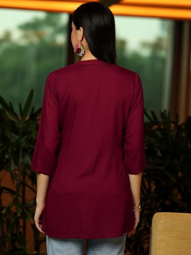 Image of Libas Womens Solid Viscose Straight Kurti for Women Suit