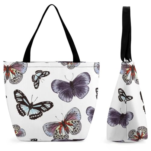Sac de shopping pour voyage papillons : sac à main grand volume anti-encombrement