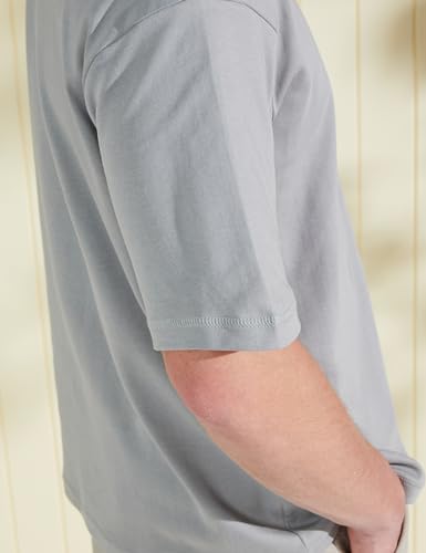 Image of Amazon Brand - Symbol Men's Solid Cotton Oversized Round Neck Tshirt | Half Sleeve | Plain (Available in Plus Sizes)