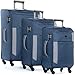 Produktbild FERGÉ Kofferset Weichschale 3-teilig erweiterbar Saint-Tropez Trolley-Set - Handgepäck 55 cm, L und XL 3er Set Stoffkoffer Roll-Koffer 4 Rollen Stretch-Flex grau