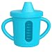 Bakerpan Silicone Toddler Spill Proof Sippy Cup with Level Indicator Window & Handles (Blue)