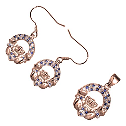 Conjunto Claddagh de collar y pendientes en caja de regalo para mujer inolvidable