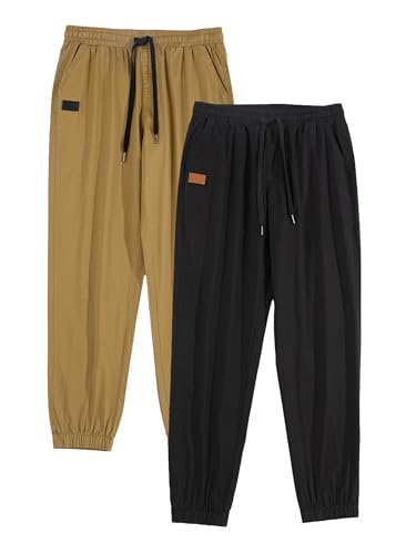 Image of JMIERR Mens Cotton Stretch Joggers Casual Twill Athletic Track Pants