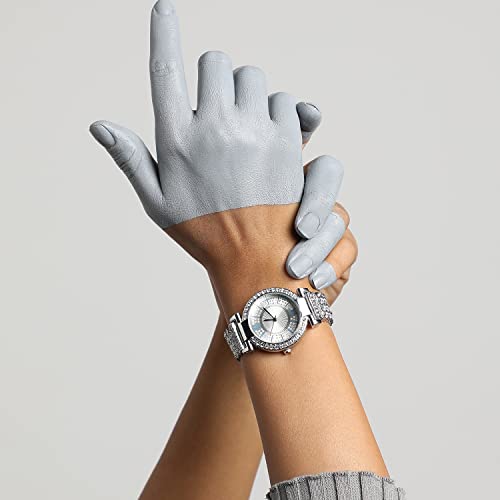 Image of Haute Sauce Women's Embellished Analog Dial with Stainless Steel Strap | Battery Power | Foldover Closure | Quartz Movement | Fashion Wrist Belt Watch for Female and Girls