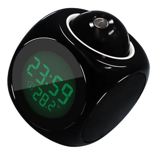 La mejor comparación de Relojes de proyección - solo los mejores. 48 Xacsuwiql Reloj Despertador de proyección LED multifunción con Relojes de Escritorio parlantes de Voz termómetro electrónico de Techo de Pared para
