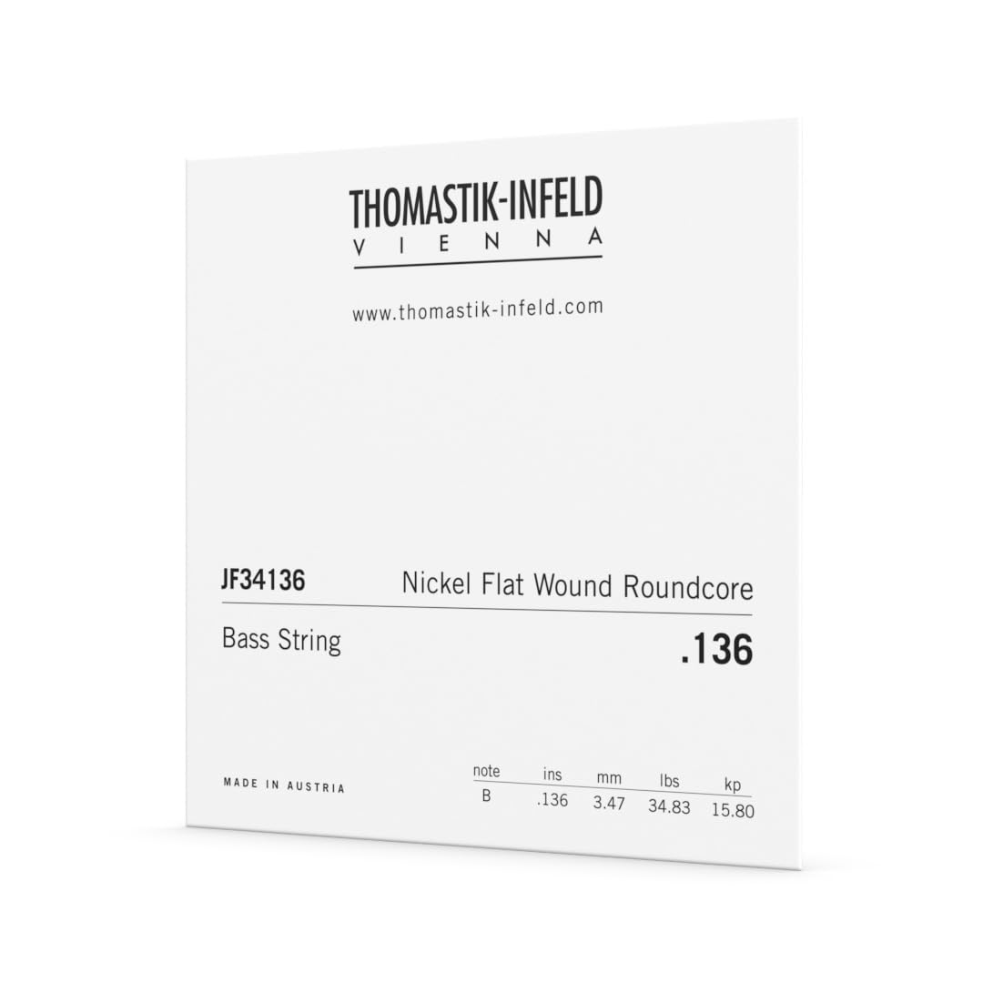 Thomastik-Infeld Flat Wound Basso elettrico - JF34136 - corda singola B – Jazz Bass Long Scale 34", calibro .136