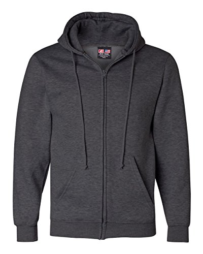 Bayside Mens USA-Made Hooded Sweatshirt-900-Medium-Charcoal Heather
