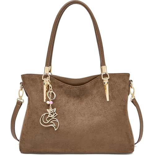 Image of FOXLOVER Soft Genuine Leather Medium Purses for Women Tote Bag Handbags with Top-handles Shoulder Satchel Purse