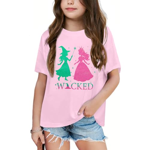 Girl Musical Shirt Magical Witch and Princess T Shirts Glitter Sparkle Pink Green Tees Movie Short Sleeve Tops