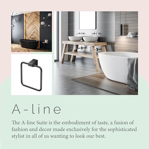 Image of Gatco 5652MX A-Line Towel Ring, Matte Black