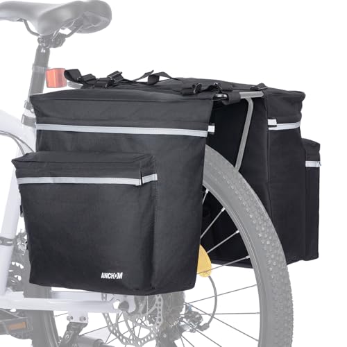 ANCHOM Bike Panniers, 34L Upgraded Water Resistant Saddle Bags for Bicycle Rear Racks, Bike...