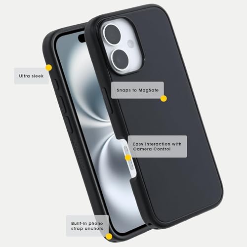 Image of OtterBox iPhone 16 Plus - Symmetry Series Case - Stardust Night (Silver Flake) - Snaps to MagSafe - Ultra-Slim - Raised Edges Protect Camera & Screen - Non-Retail Packaging