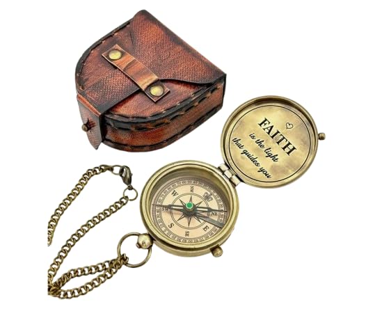 Engraved Compass -Faith is Light, Unique Gifts for Men, Unique Gifts for Fathers, Best Compass for Hiking & Travelling, Best Gift for Your Loved One-picture-29