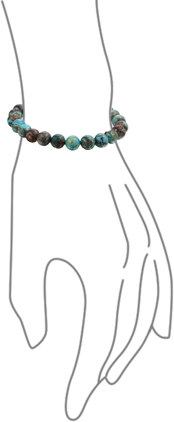 Bling Jewelry Natural Multi Color Semi Precious Gemstone Round Bead 8MM Strand Stackable Stretch Bracelet For Women Men Teen Unisex